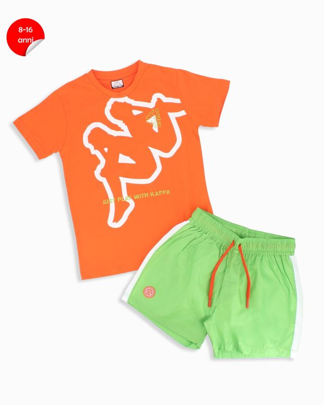 Prodotto: KAPPA - Completo beach mezza manica ragazzi 8-16 anni arancione