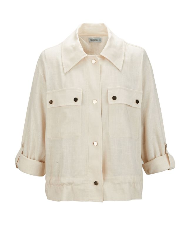 Prodotto: BACHATA - CAMICIA GIACCA BEIGE DA DONNA IN VISCOSA E LINO