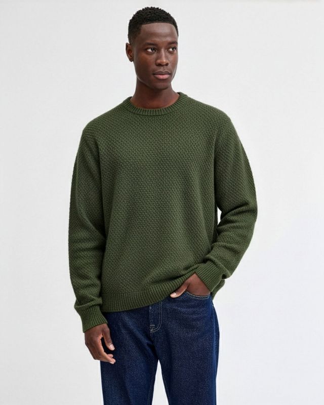 Prodotto: JACK&JONES - PULLOVER GIROCOLLO VERDE DA UOMO