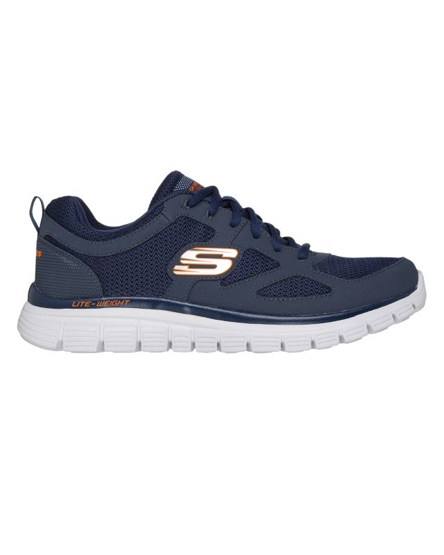 Prodotto: SKECHERS - BURNS - AGOURA - Sneakers blu con tomaia in tessuto e pelle