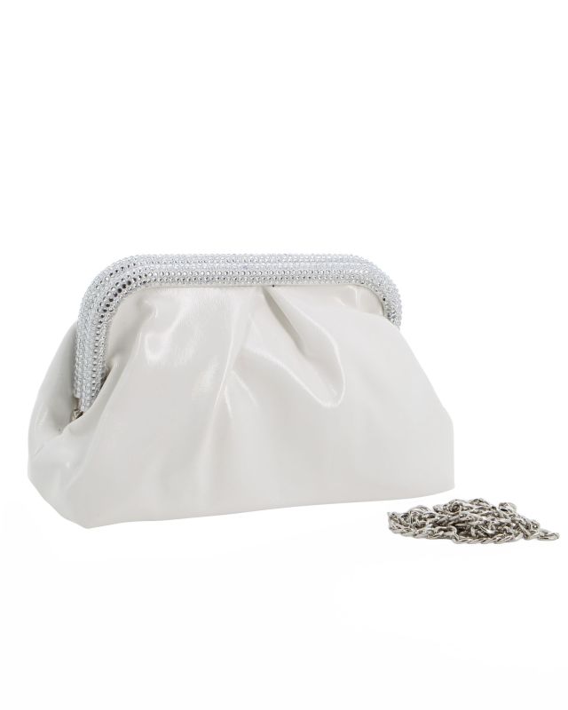 Prodotto: DIVAS - Pochette bianca con bordi di strass