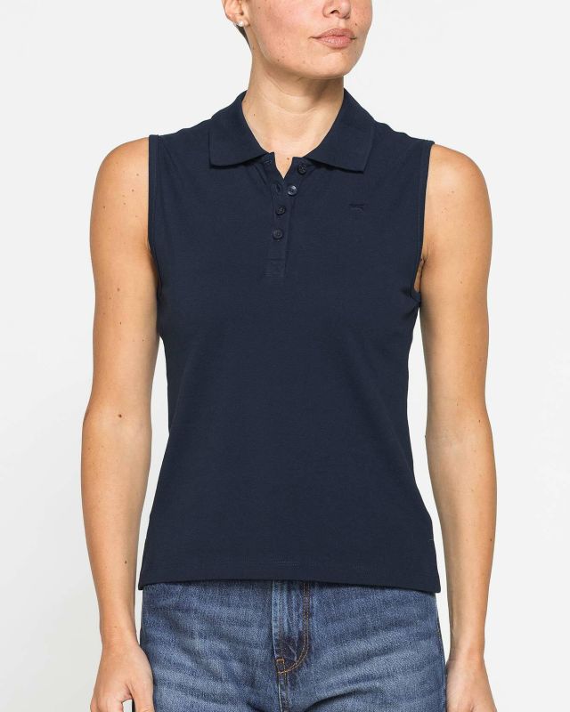 Prodotto: CARRERA - Polo smanicata blu da donna