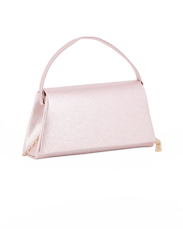 Prodotto: DIVAS - Borsa pochette oro rosa da cerimonia con manico e catena metallo