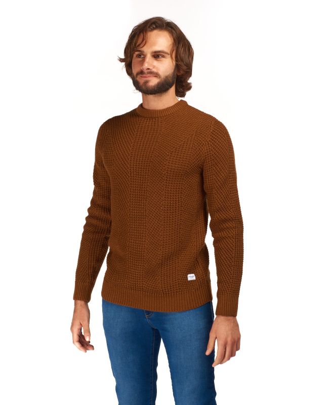 Prodotto: JACK&JONES - MAGLIONE UOMO MARRONE A GIROCOLLO