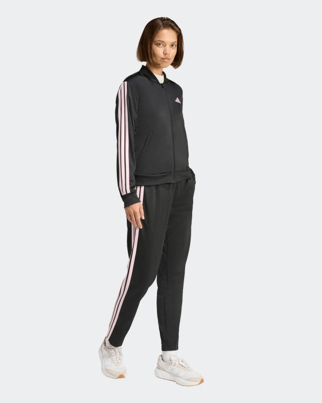Prodotto: ADIDAS - COMPLETO TUTA NERO DA DONNA CON FELPA FULL ZIP 3 STRISCE - KQ7578