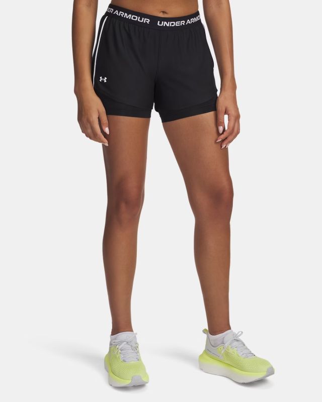 Prodotto: UNDER ARMOUR  - SHORT TECH PLAY UP 2IN1 NERI CON DETTAGLI BIANCHI DA DONNA,  1389895_0001