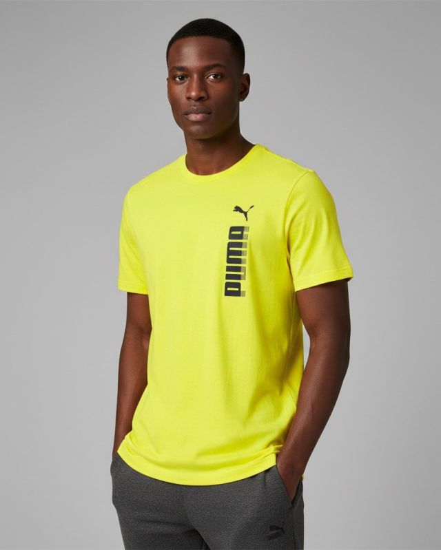 Prodotto: PUMA - T-SHIRT GIALLA  ESSENTIAL BIG GRAPHIC TEE  DA UOMO, 694939-37