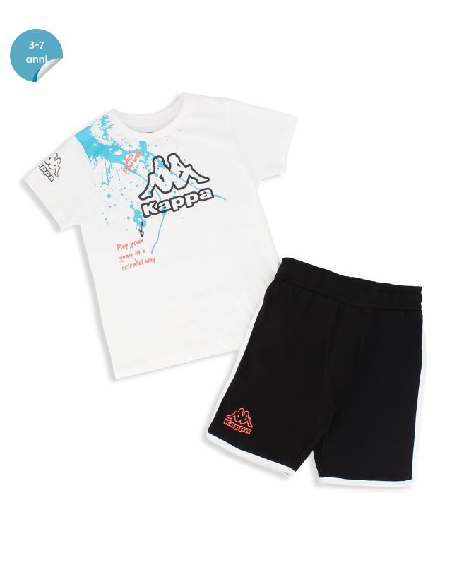 Prodotto: KAPPA - Completo bimbo mezza manica bianco 3-7 anni in cotone