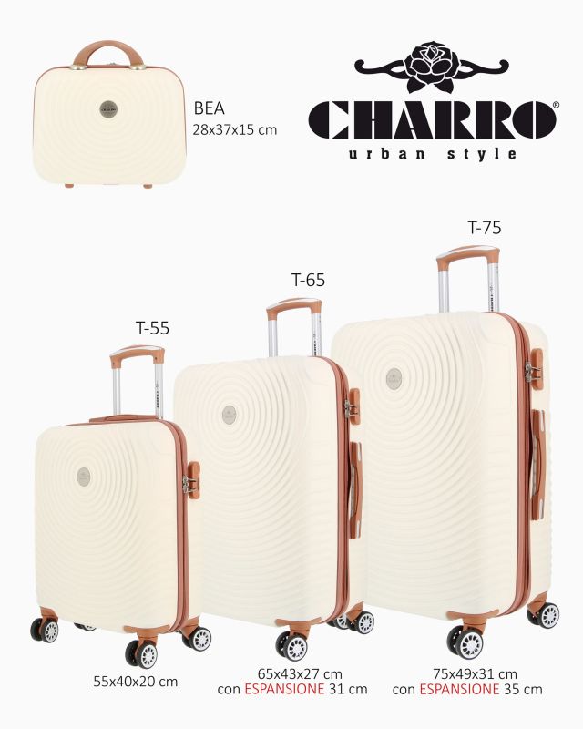 Prodotto: CHARRO - TROLLEY BEIGE 4 RUOTE IN ABS