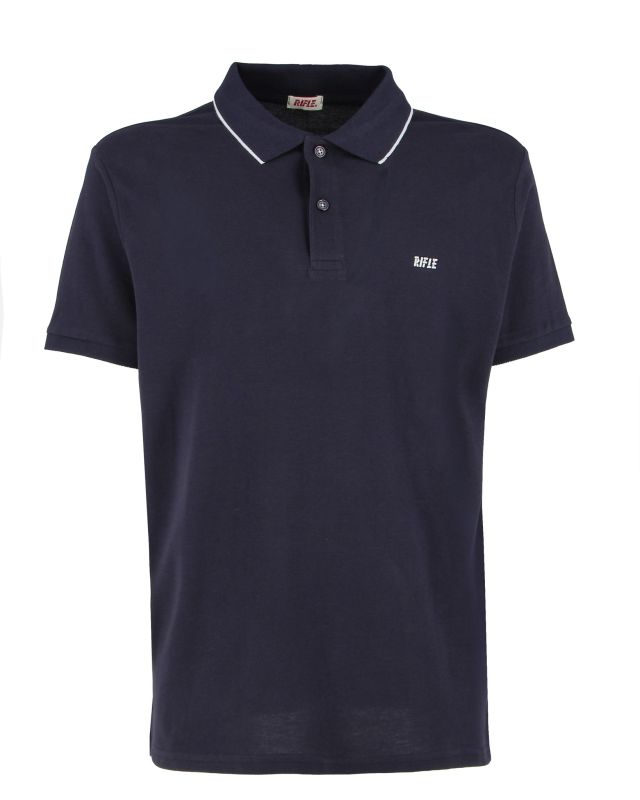Prodotto: RIFLE - Polo manica corta blu in piquet