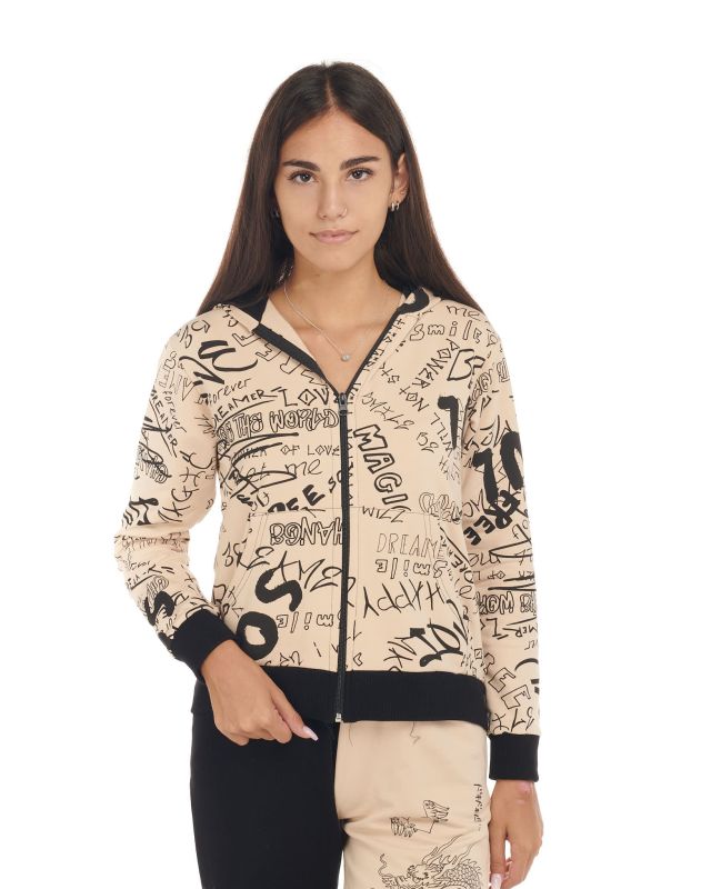 Prodotto: MY JEWELS - DONNA FELPA CON ZIP E CAPPUCCIO SCRITTE