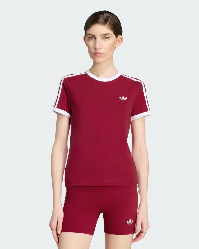 Prodotto: ADIDAS -T-SHIRT MEZZA MANICA SLIM  3 STRISCE BORDEAUX DA DONNA, KS4779