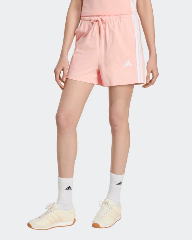 Prodotto: ADIDAS - PANTALONCINO ROSA ESSENTIAL DA DONNA CON BANDE BIANCHE - KD4777