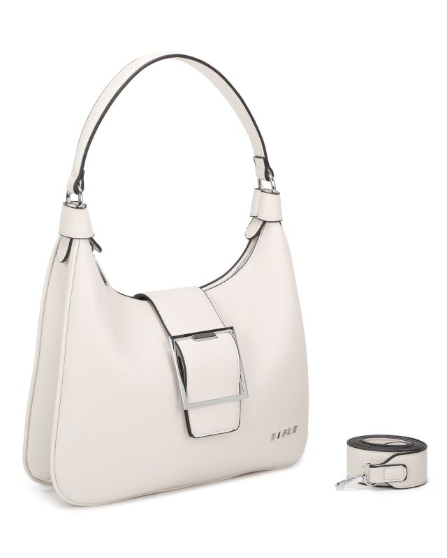 Prodotto: RIFLE - Borsa hobo bag beige con fibbia