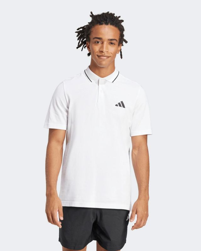 Prodotto: ADIDAS - POLO BIANCA MEZZA MANICA DA UOMO CON RIGHINO SUL COLLETTO - JE9020