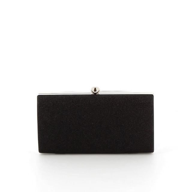 Prodotto: MISS GLOBO - Pochette nera glitterata con chiusura a sfera
