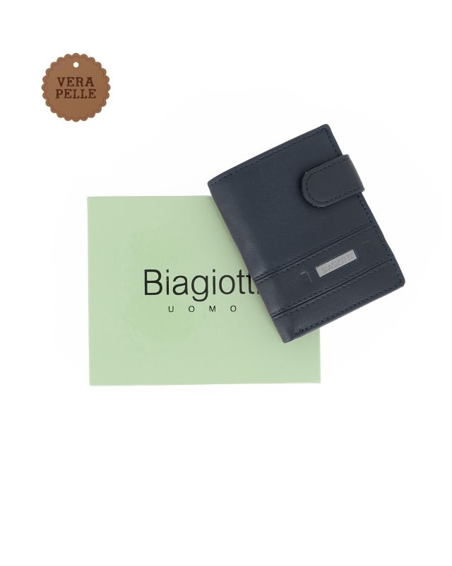 Prodotto: LAURA BIAGIOTTI - Portafoglio blu da uomo in VERA PELLE