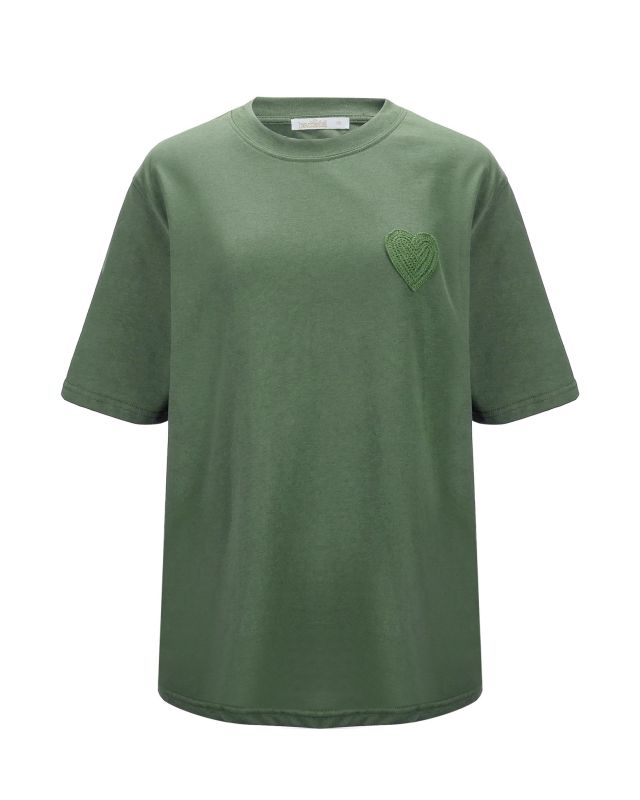 Prodotto: BACHATA - Tshirt manica corta con ricamo del cuore