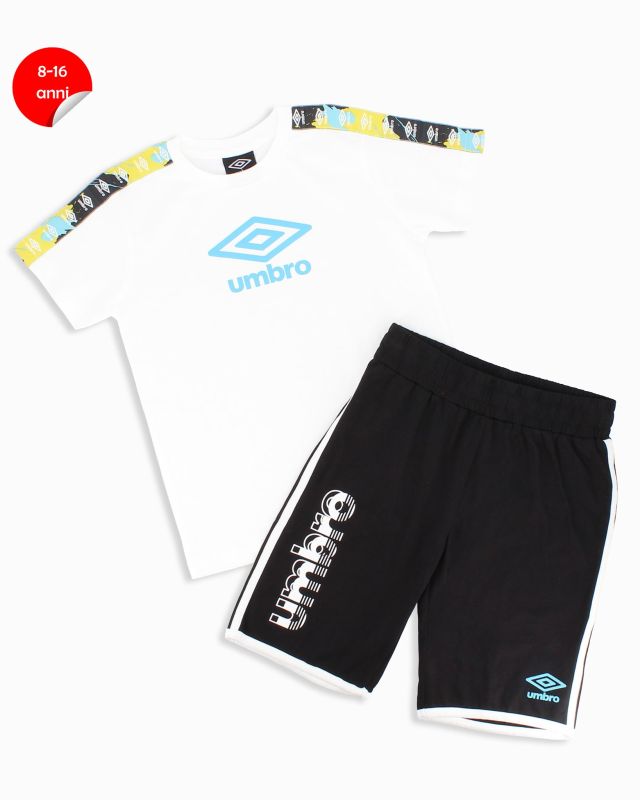 Prodotto: UMBRO - Completo mezza manica ragazzo 8-16 anni bianco in cotone