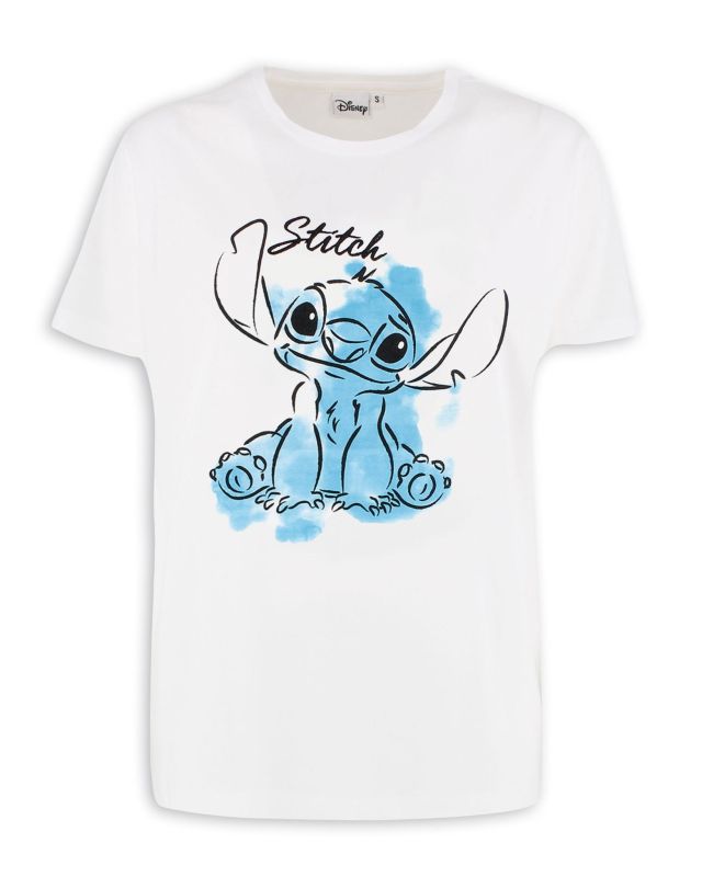 Prodotto: LILO&STITCH - Tshirt bianca da donna con stampa Stitch - JL052543