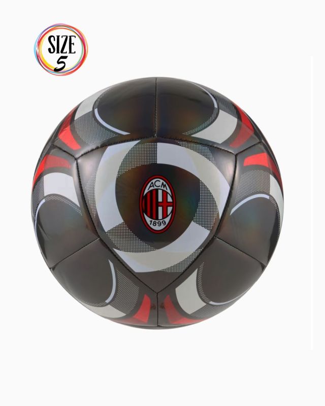 Prodotto: PUMA - PALLONE  DA CALCIO AC MILAN CULTURE BALL NERO CON DETTAGLI BIANCHI E ROSSI  MISURA 5, 085218-02