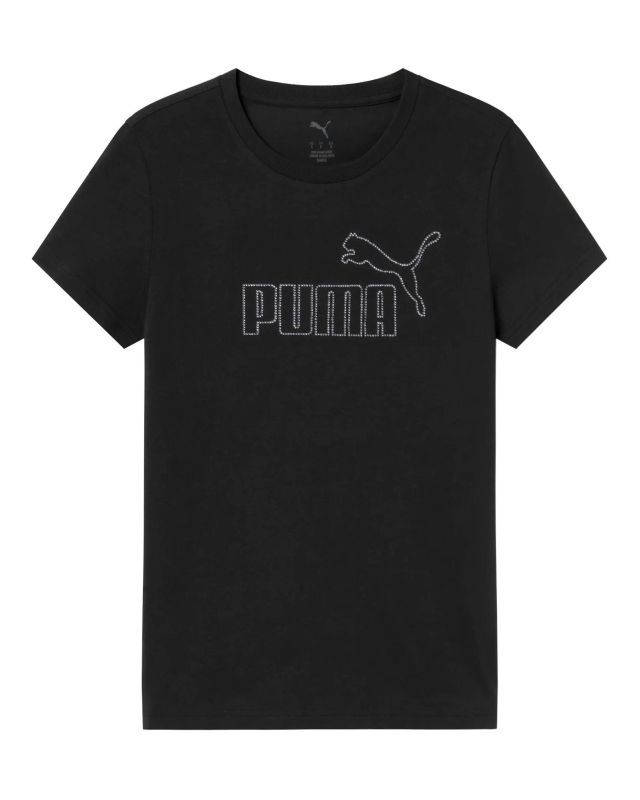 Prodotto: PUMA - T-SHIRT NERA ESSENTIAL DA RAGAZZA (7 - 16 ANNI)  CON LOGO STRASS 693852-01