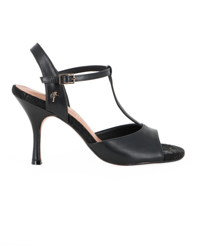Prodotto: GLOBODANCE - Scarpa da ballo nera con sottopiede in VERA PELLE memory foam, tacco 9CM
