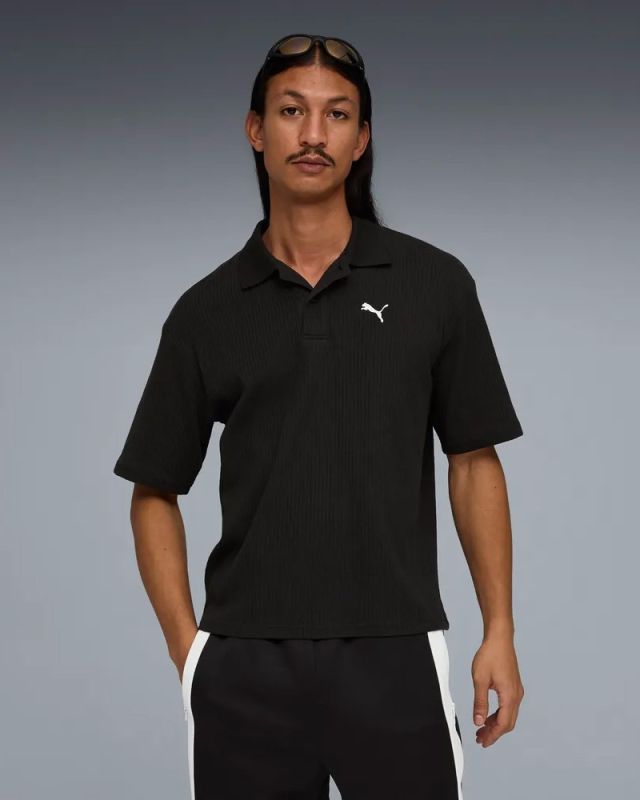 Prodotto: PUMA – POLO NERA  WARDROBE ESS BOXY WAFFLE DA UOMO, 634362-01