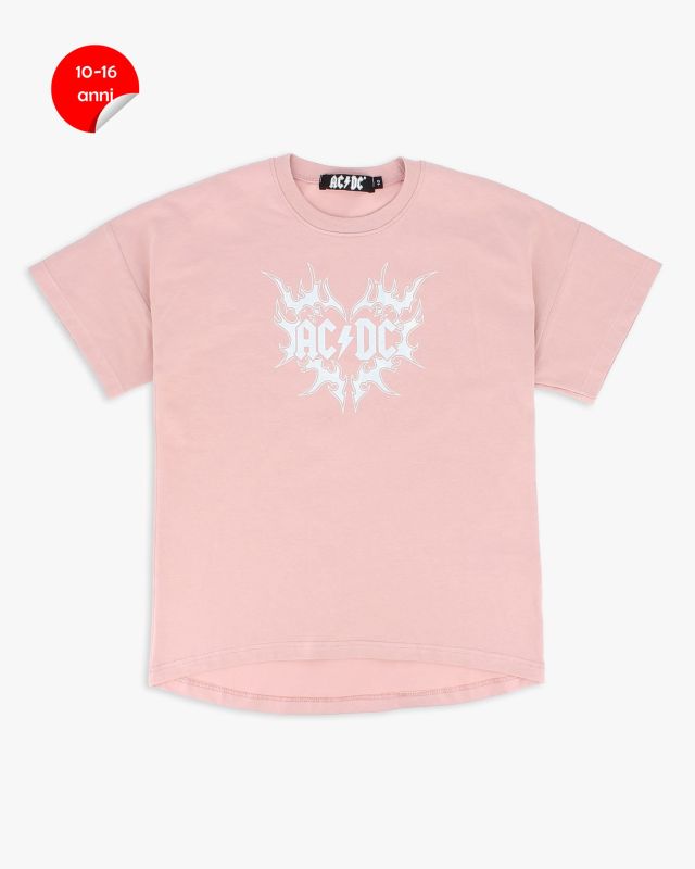 Prodotto: ACDC - TSHIRT MANICA CORTA ROSA IN COTONE PER REGAZZE