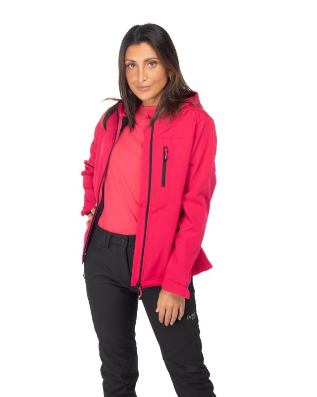 Prodotto: ON SPIRIT - GIACCA DONNA CON CAPPUCCIO SOFTSHELL FUXIA - CLELIA