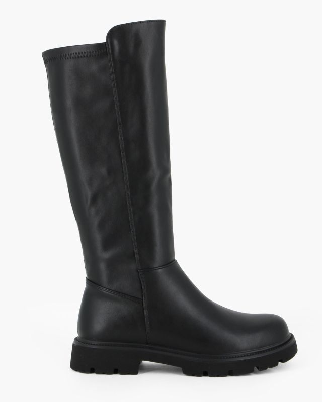 Prodotto: MISS GLOBO - Stivale nero con zip laterale e suola track, tacco 3CM
