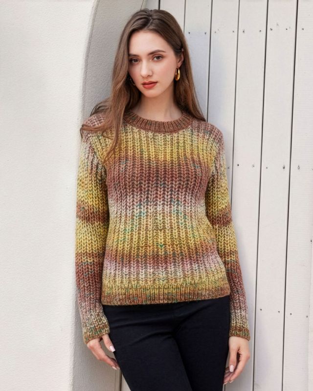 Prodotto: BACHATA - Maglia manica lunga multicolor lavorato a maglia da donna