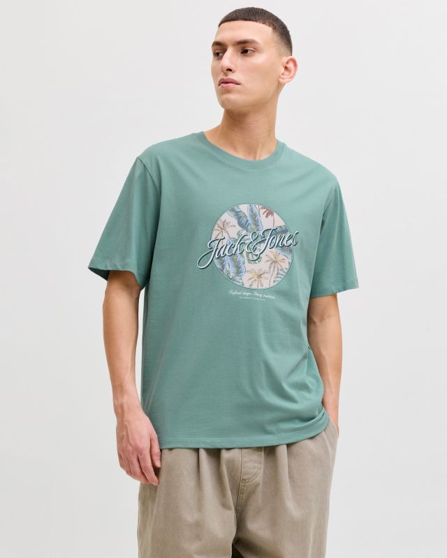 Prodotto: JACK&JONES - Tshirt manica corta honolulu verde salvia con stampa