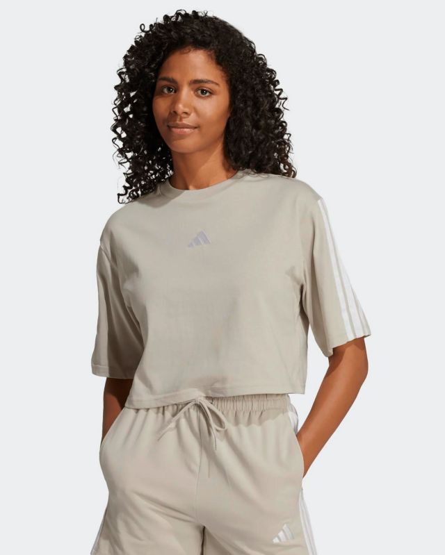 Prodotto: ADIDAS - T-SHIRT BEIGE DA DONNA ESSENTIALS 3 STRIPES - JE1204