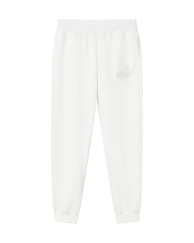 Prodotto: PUMA -PANTALONE DA RAGAZZA (7 - 16 ANNI) ESS RHINESTONE , BIANCO E LOGO FRONTALE IN STRASS, 693858-02
