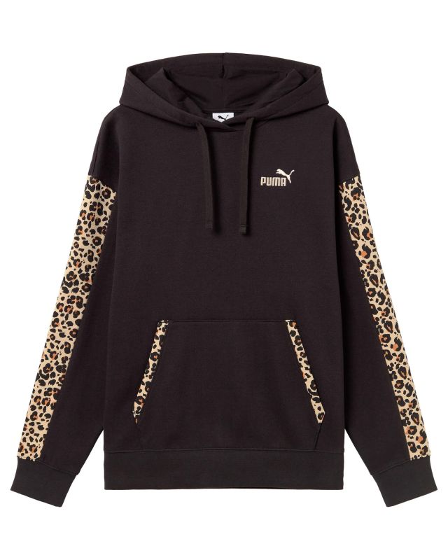 Prodotto: PUMA - FELPA CON CAPPUCCIO NERA LEOPARDATA ESSENTIAL GRAPHIC ANIMAL COMFORT DA DONNA , 688084-51