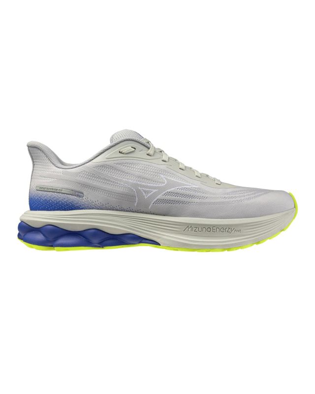 Prodotto: MIZUNO - SCARPA DA RUNNING WAVE SYRISE 7 GRIGIA  CON DETTAGLI BLU E GIALLO FLUO DA UOMO, J1GC2609_02