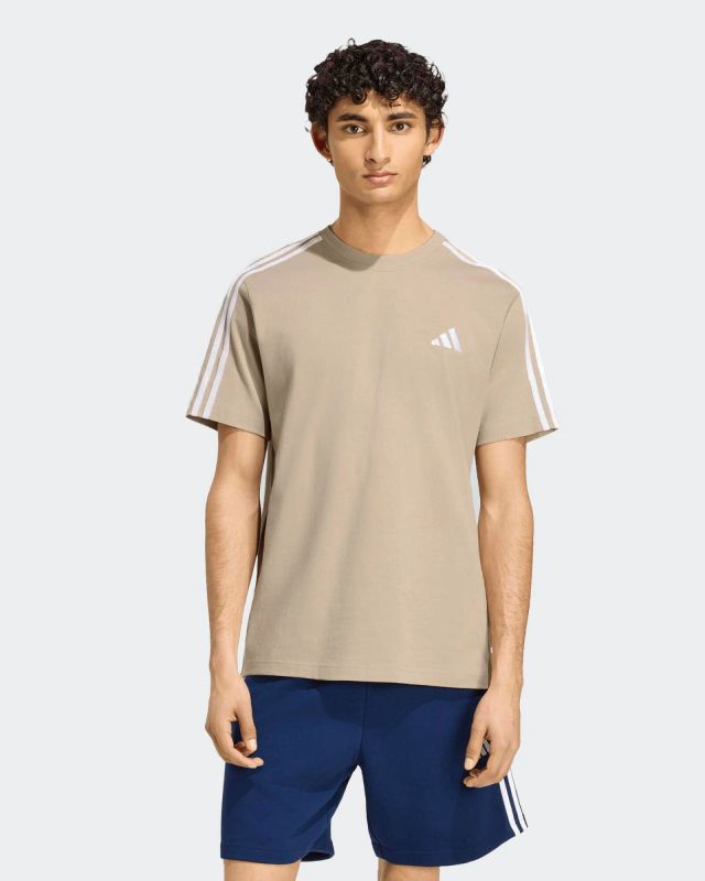 Prodotto: ADIDAS - T-SHIRT MEZZA MANICA 3S SJ LC T BEIGE CON DETTAGLI BIANCHI  DA UOMO, KY4110