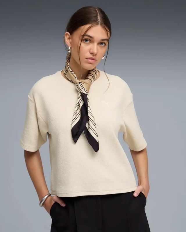 Prodotto: PUMA - T-SHIRT BEIGE/PANNA ESSENTIAL ELEVATED RELAXED  DA DONNA, 691813-87