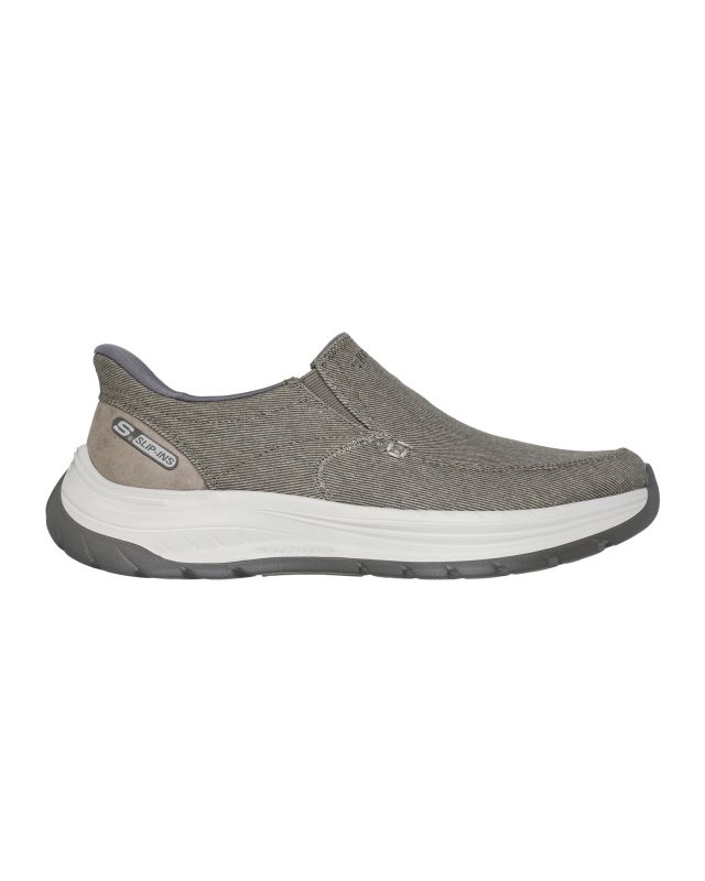 Prodotto: SKECHERS - DECKLAN - GULLIVER - Scarpa taupe da uomo con tomaia in tela e doppio pannello elasticizzato
