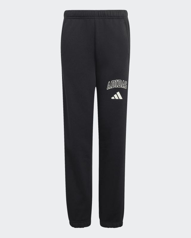 Prodotto: ADIDAS -PANTALONE JUNIOR ( 7-16 ANNI) COLLEGIATE NERO CON STAMPA TIPOGRAFICA BIANCA, KS5126