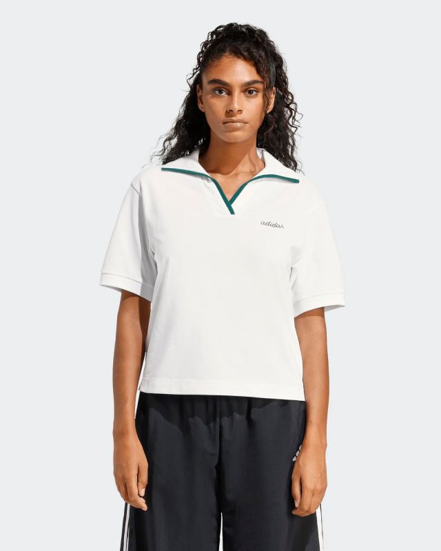 Prodotto: ADIDAS - POLO BIANCA DA DONNA SEASONAL ESSENTIALS COLORPOP CON GRAFICA RICAMATA -  JZ0191