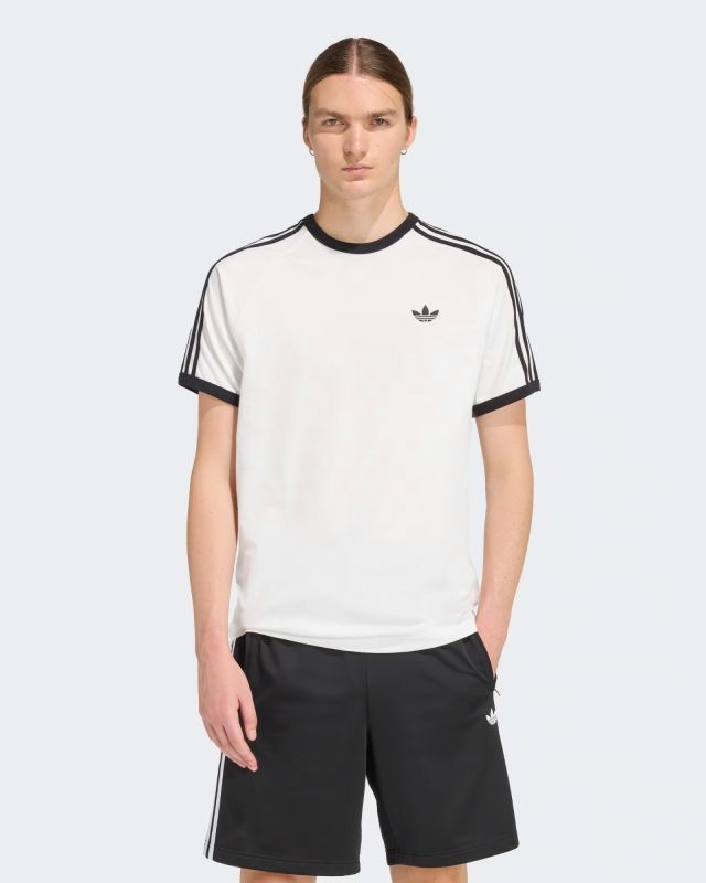 Prodotto: ADIDAS - T-SHIRT MEZZA MANICA 3S TEE BIANCA CON DETTAGLI NERI DA UOMO, KE3537