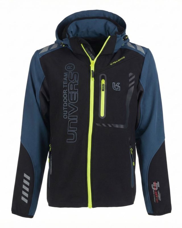 Prodotto: UNIVERS - Giacca softshell water resistant nero e grigio