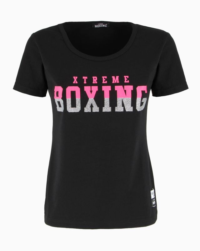 Prodotto: XTREME BOXING - TSHIRT NERA DA DONNA CON LOGO GLITTER