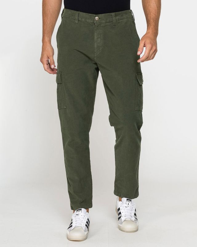 Prodotto: CARRERA - PANTALONE VERDE MILITARE DA UOMO IN FUSTRAGNO STRETCH