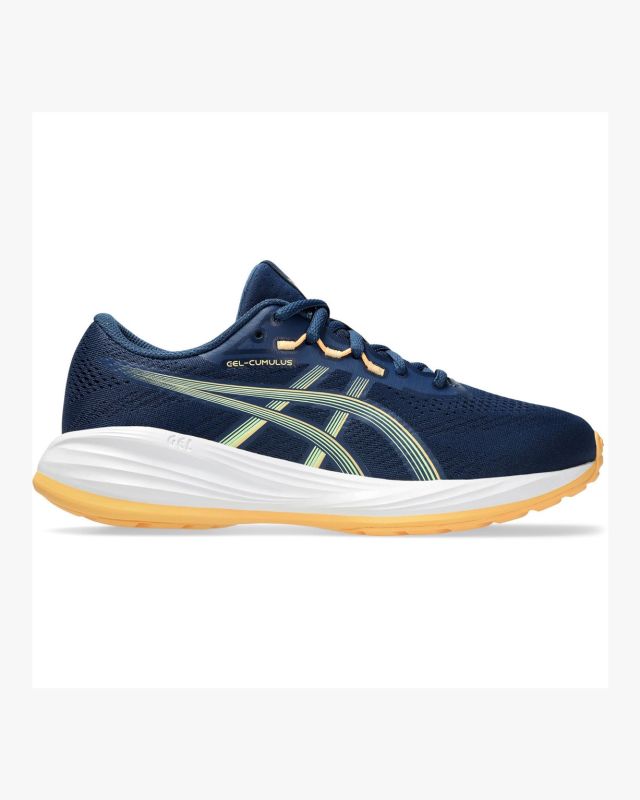 Prodotto: ASICS - SCARPA DA RUNNING JUNIOR GEL-CUMULUS 28 GS BLU CPMN DETTAGLI VERDI E ARANCIONI DAL 35.5 AL 40, 1014A397_401
