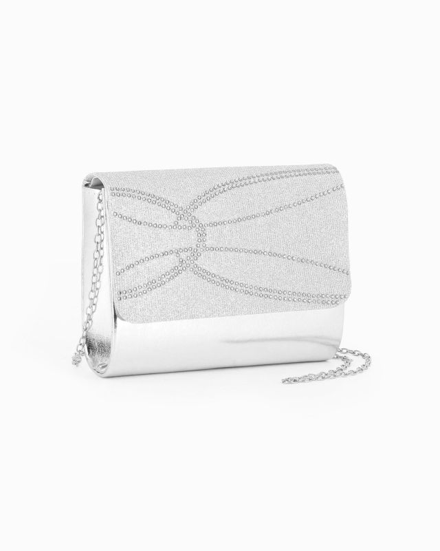 Prodotto: DIVAS - Borsa pochette argento elegante da cerimonia