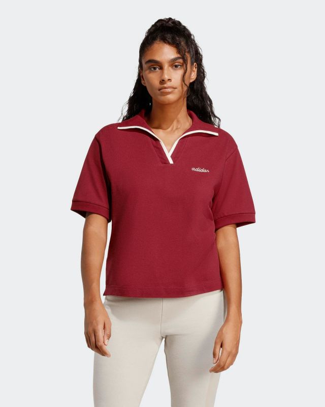 Prodotto: ADIDAS - POLO ROSSA DA DONNA SEASONAL ESSENTIALS COLORPOP CON GRAFICA RICAMATA -  KC4000