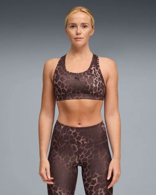 Prodotto: PUMA - REGGISENO SPORTIVO MACULATO MARRONE E NERO 4KEEPS BRA SPOTTED HAZE MID   DA DONNA, 528511-13
